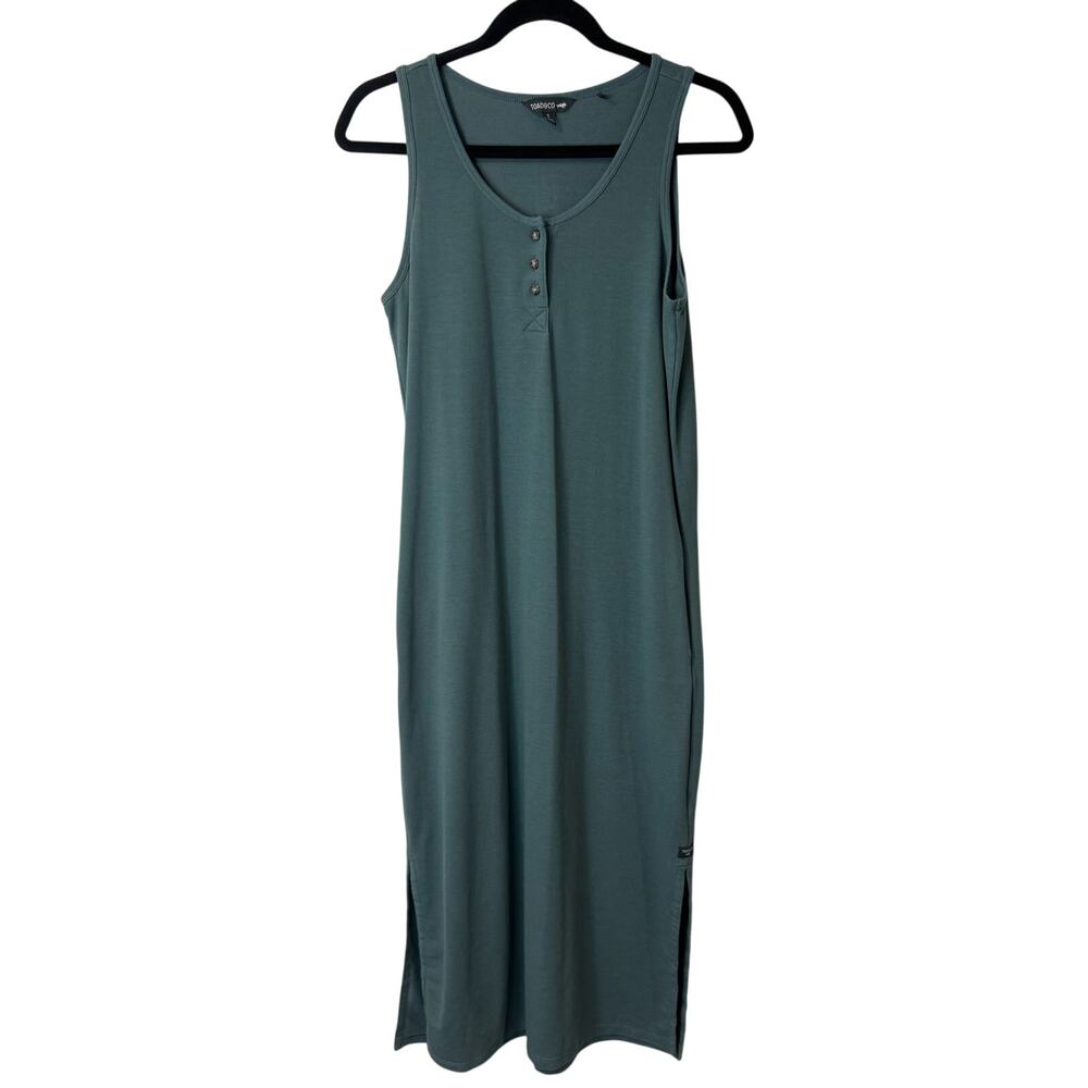 Toad&Co Slate Green Button-Front Midi Tank Dress